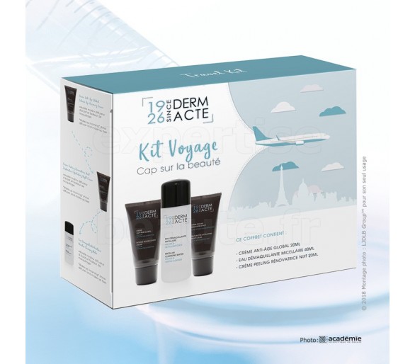 KIT VOYAGE CAP SUR LA BEAUTÉ DERM ACTE 8000700 ACADÉMIE - 2 Tubes 2 x 15 ml & 1 Flacon 50ml